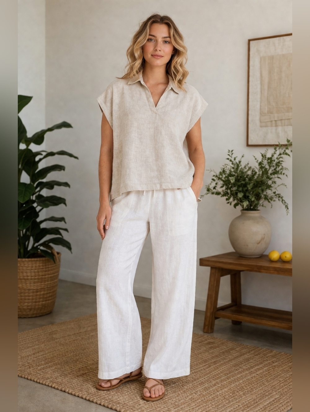 Old Navy Cream Women's Blouse